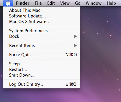 Leopard menubar