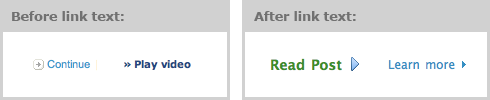 arrows before and after links