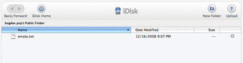 iDisk web interface