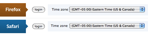 Safari vs Firefox UI elements
