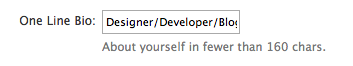 Twitter bio input field