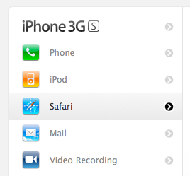 iPhone site nav